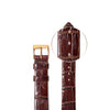 16mm Dark Brown Croc Pattern Leather Strap
