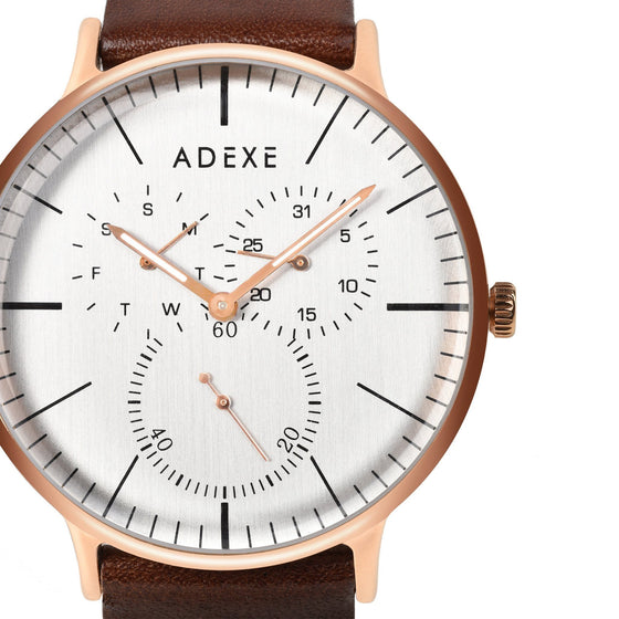 Grande Leather 1.0 - Rose Gold Case 41mm - ADEXE Watches