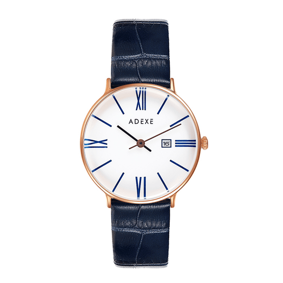 Petite Blue Leather 33mm - ADEXE Watches