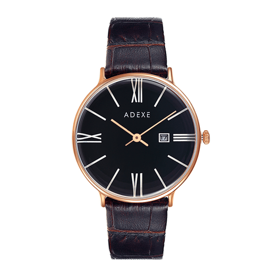 Grande Leather Dark Brown Case 41mm - ADEXE Watches