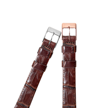  12mm Dark Brown Croc Pattern Leather Strap
