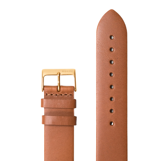 20mm Crazy Horse Orange Leather Strap
