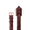 16mm Dark Brown Croc Pattern Leather Strap