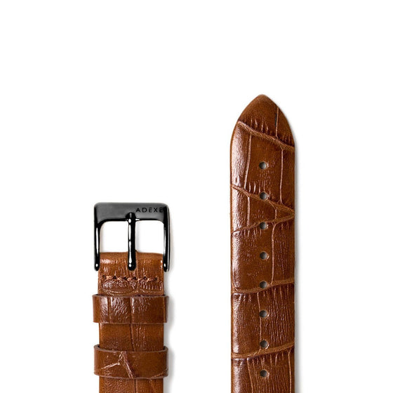 Petite Leather Straps - Light Brown Croc Pattern - ADEXE Watches